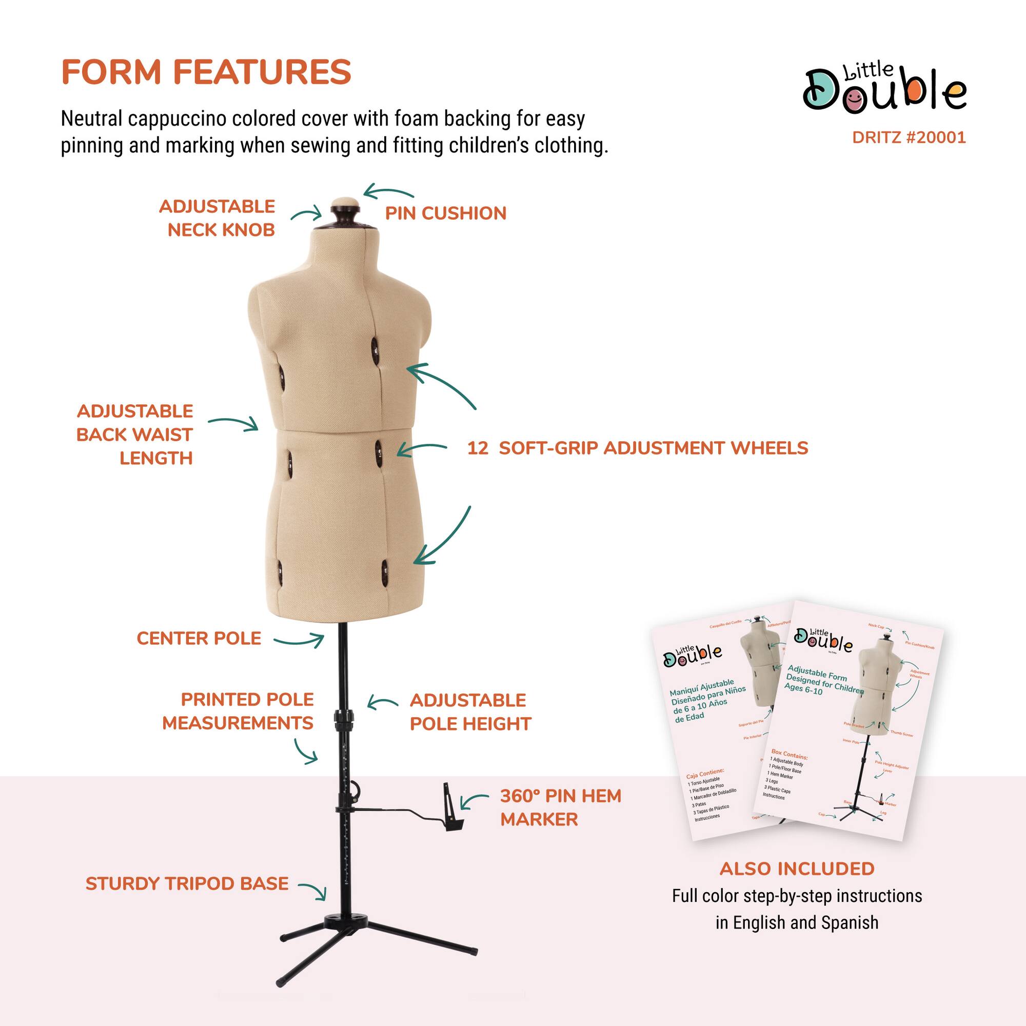 Dritz® Little Double Child Dress Form with Adjustable Tri-Pod Stand